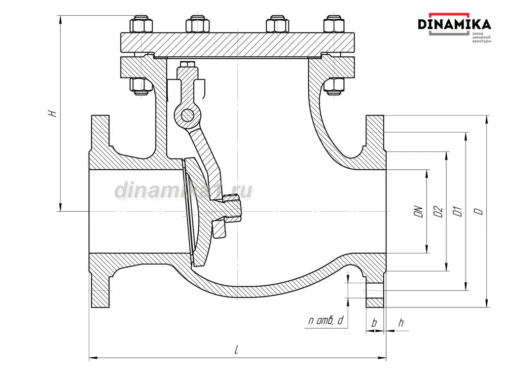 Обратный клапан 19с76нж Ду250 фланцевый
